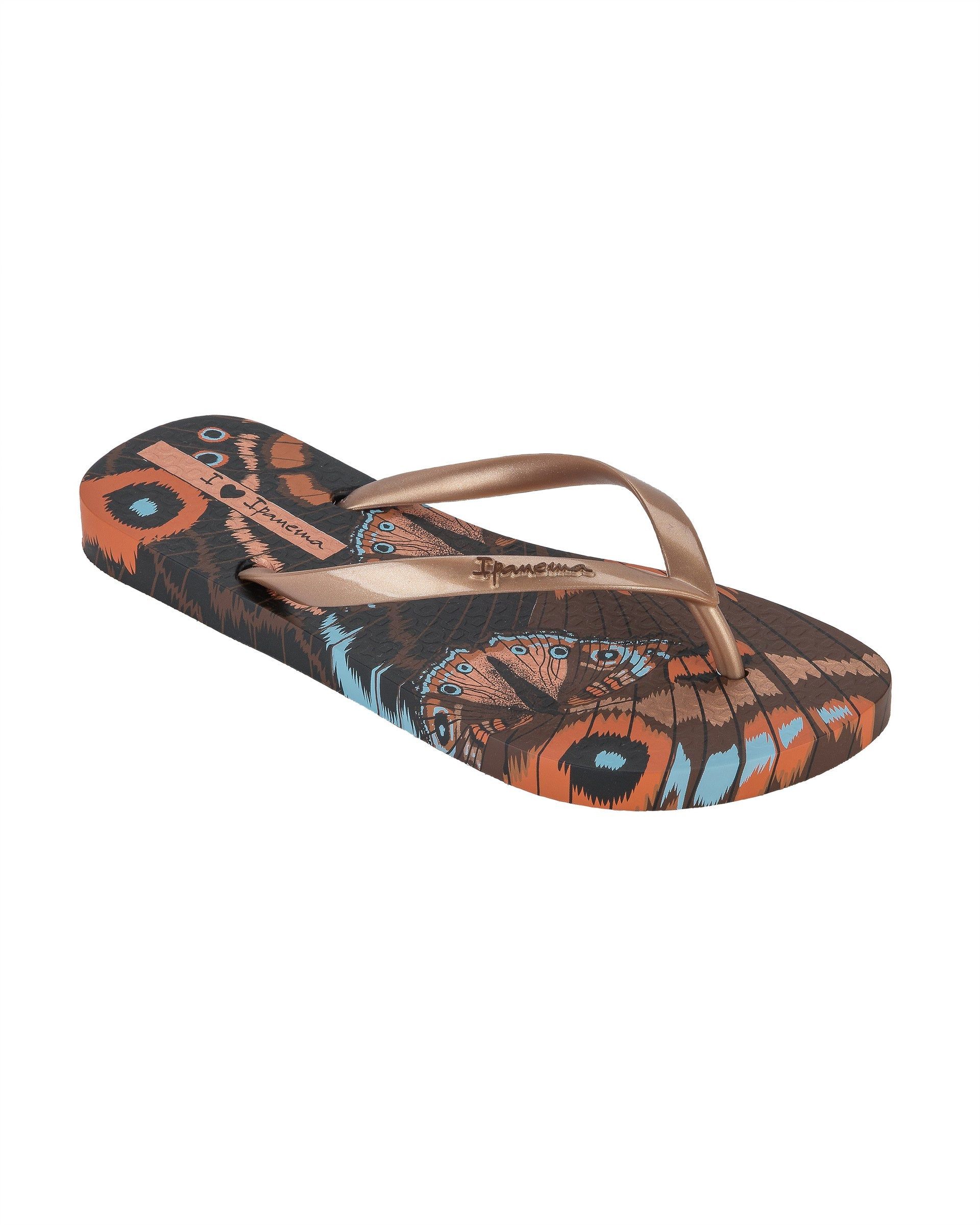 Japonki Damskie Ipanema Animal Print Brązowe Metal Różowe | VGUWIT-218