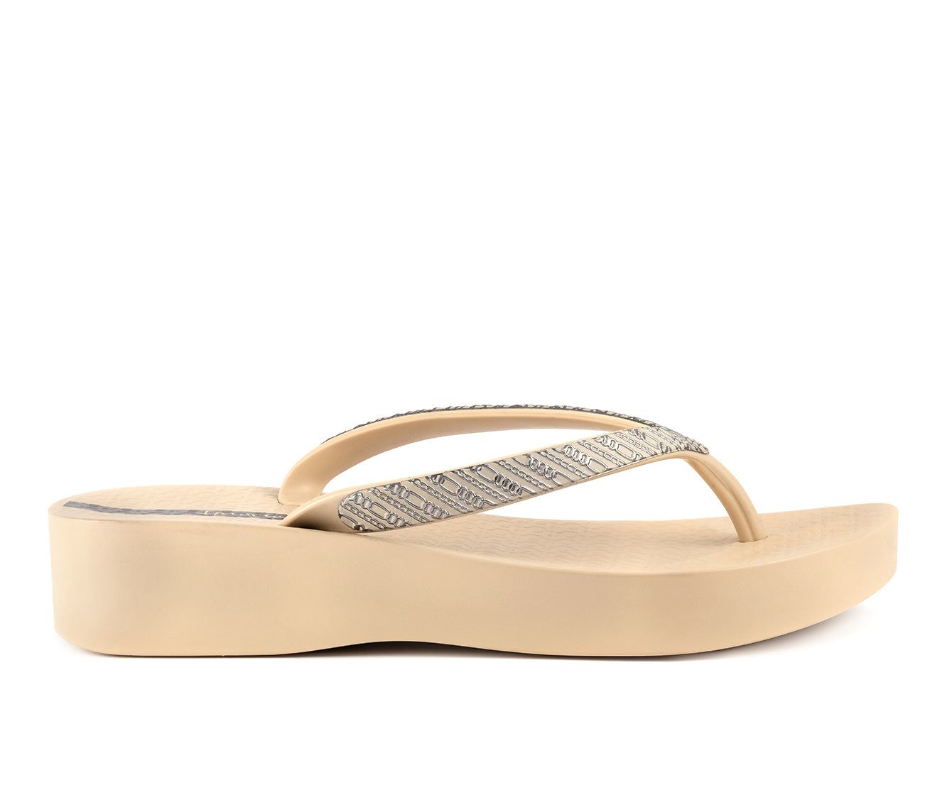 Japonki Damskie Ipanema Mesh Beżowe Srebrne | RWJQFS-895
