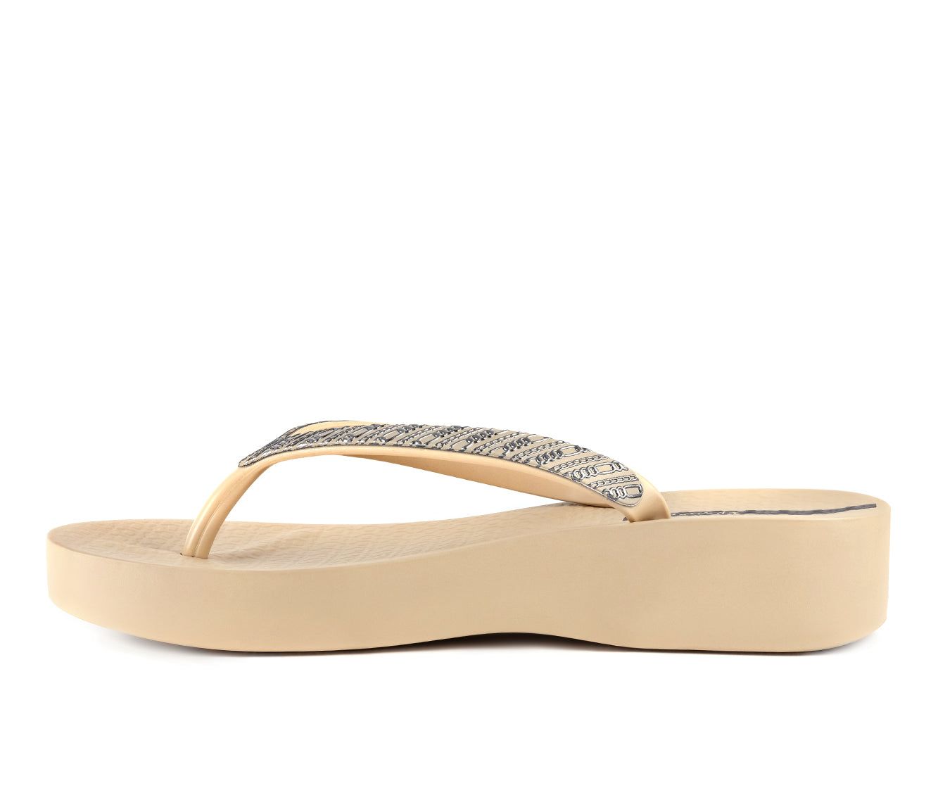 Japonki Damskie Ipanema Mesh Beżowe Srebrne | RWJQFS-895