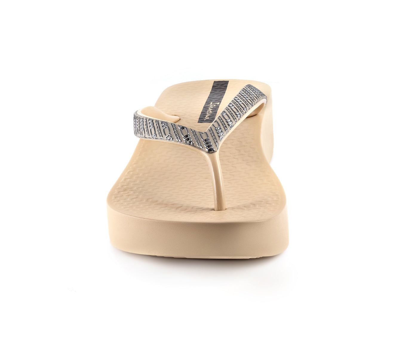 Japonki Damskie Ipanema Mesh Beżowe Srebrne | RWJQFS-895