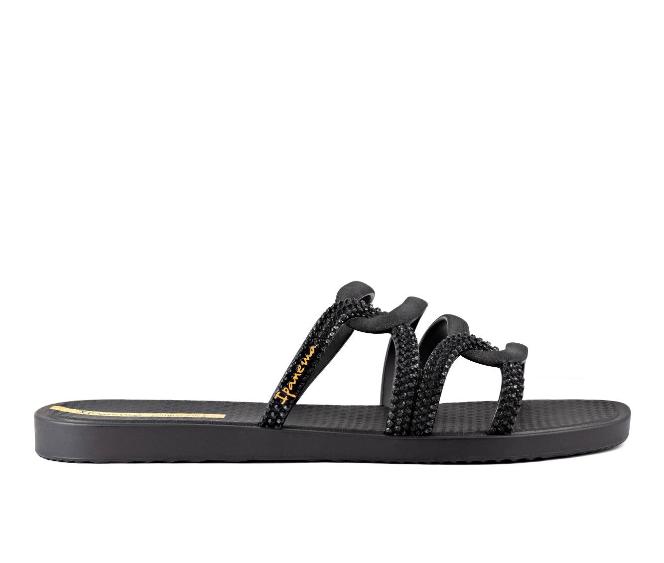 Klapki Damskie Ipanema Solar Slide Czarne | VYABTN-826