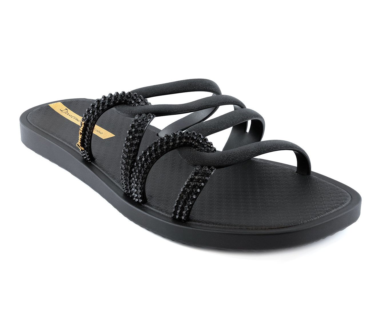 Klapki Damskie Ipanema Solar Slide Czarne | VYABTN-826