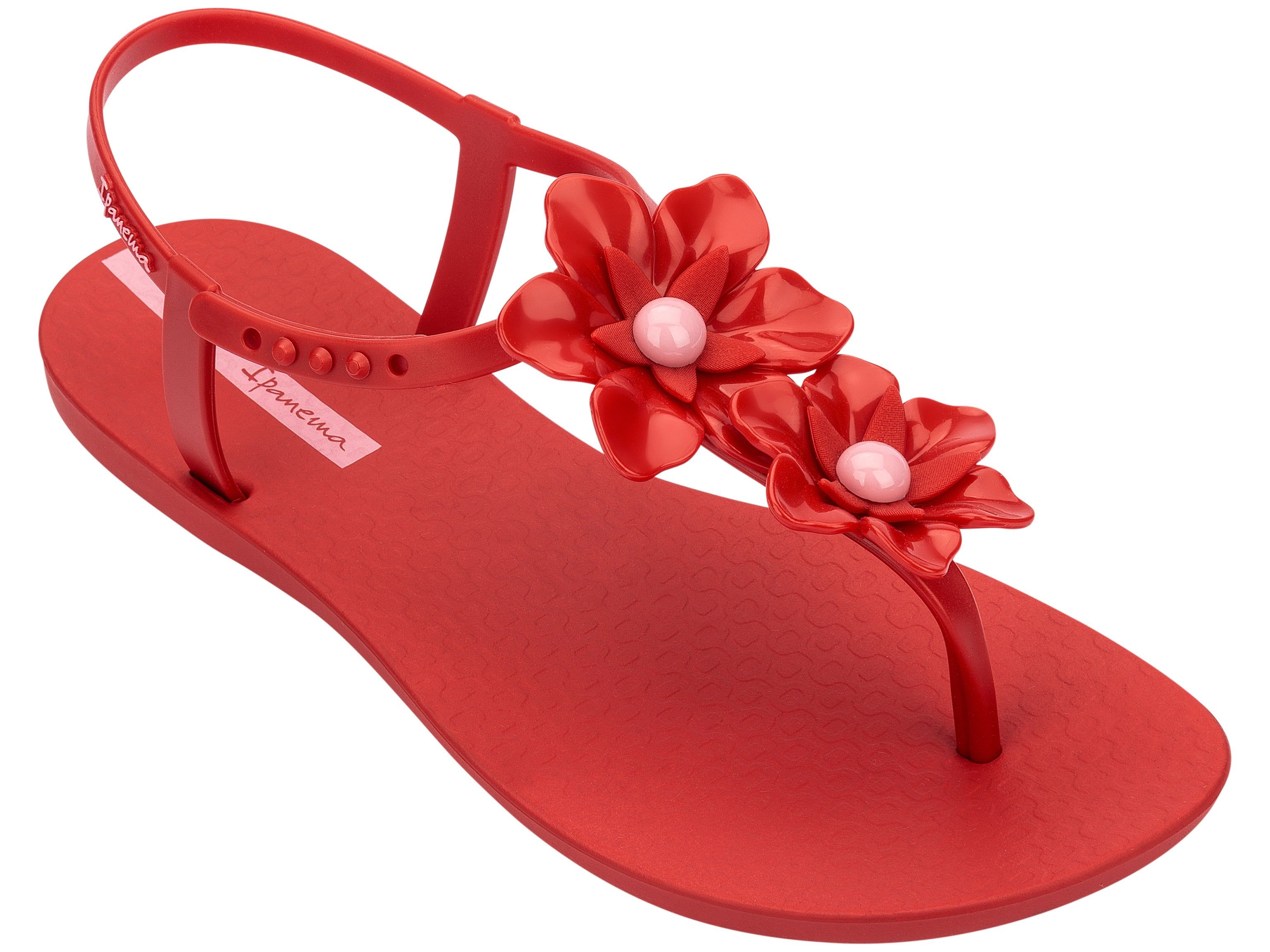 Sandały Damskie Ipanema Duo Flowers Czerwone Różowe | RNGKQW-248
