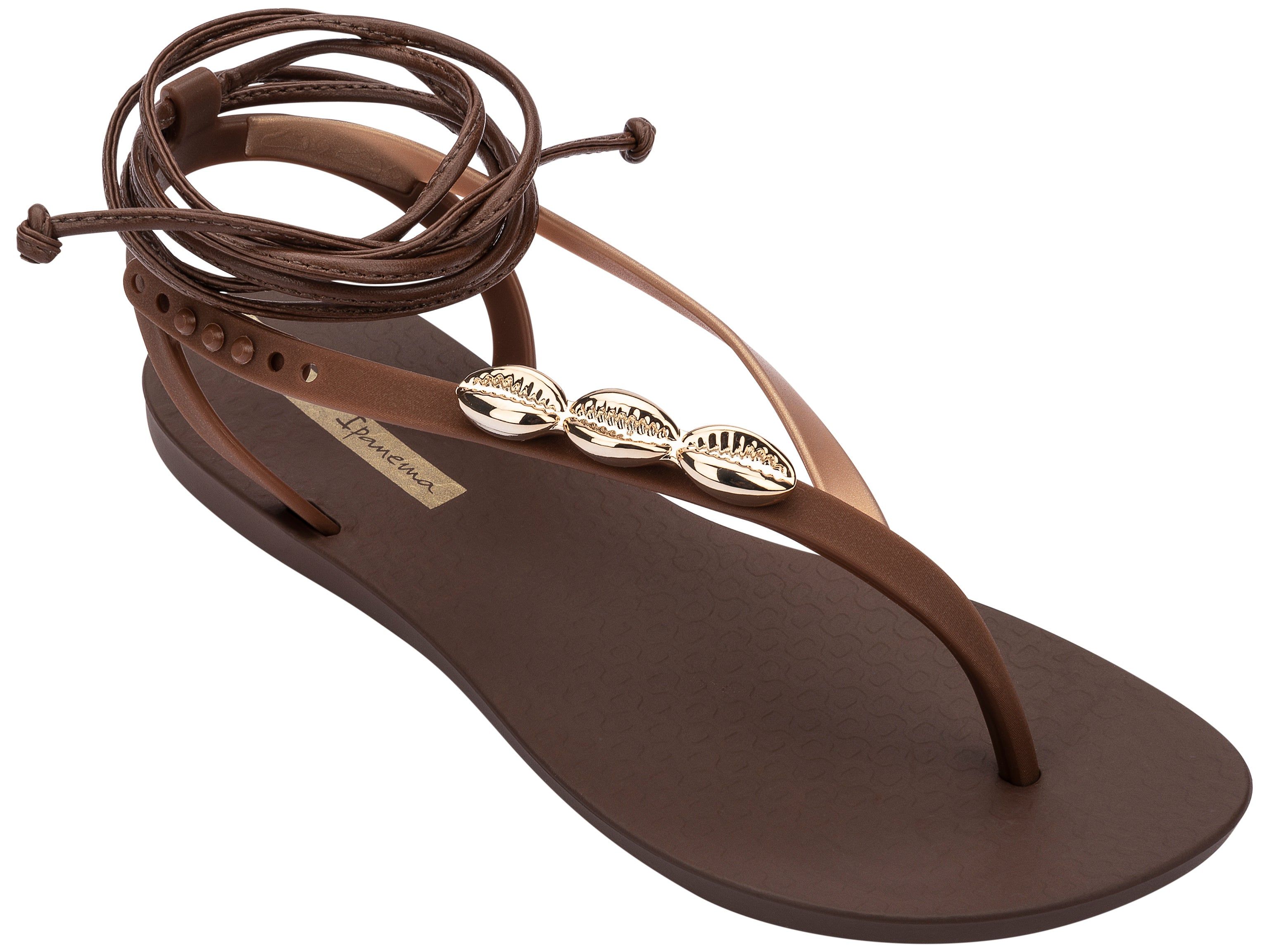 Sandały Damskie Ipanema Salty Strappy Brązowe Złote | VFHTOL-971